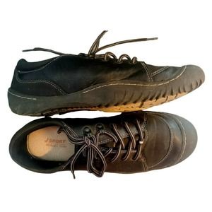 J Sport by Jambu Wayne Lace-Up Athleisure Black Vegan Leather Shoes Sz 11M